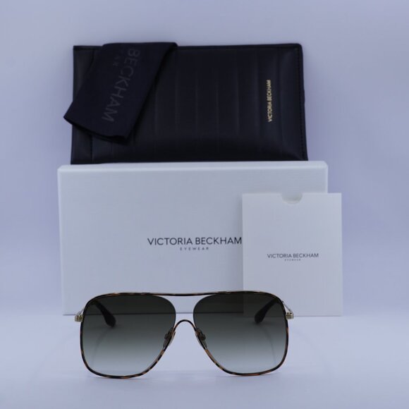 Victoria Beckham VB132S 214 Aviator Sunglasses – Havana/Smoke Gradient - Picture 3 of 12